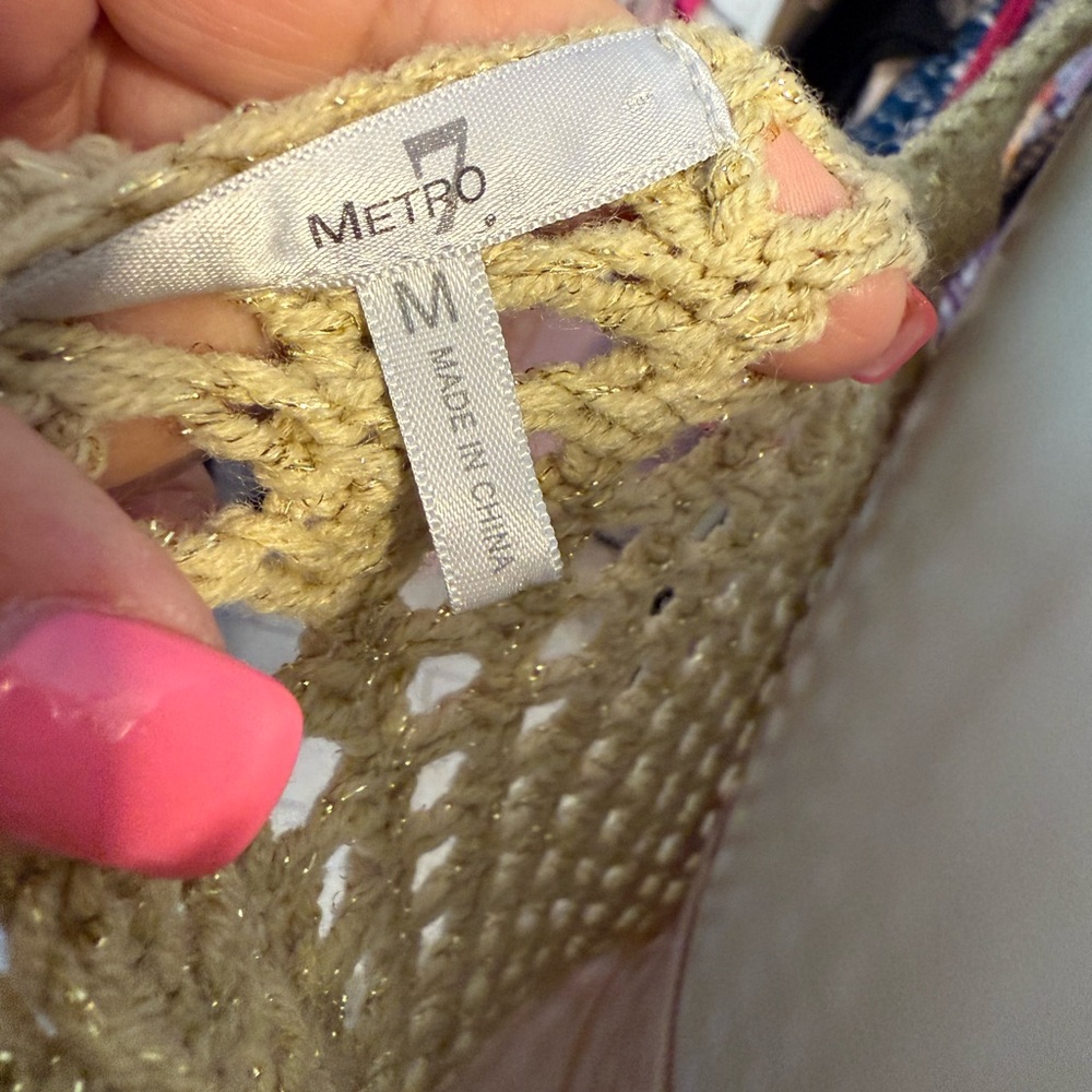Metro Beige Crochet Knit Top - Picture 6 of 7